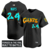 Willie Mays Jersey #24 San Francisco Giants Graffiti Fog City Drop Stitched Baseball