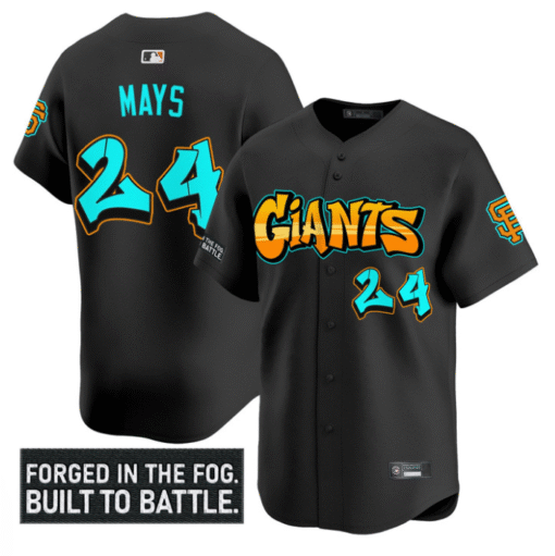 Willie Mays Jersey #24 San Francisco Giants Graffiti Fog City Drop Stitched Baseball