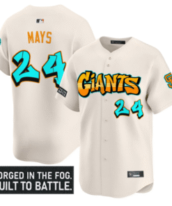 Willie Mays Jersey 24 San Francisco Giants Graffiti Fog City Drop Cream