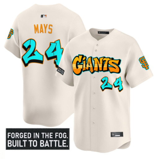 Willie Mays Jersey #24  San Francisco Giants Graffiti Fog City Drop Stitched Baseball - Image 2