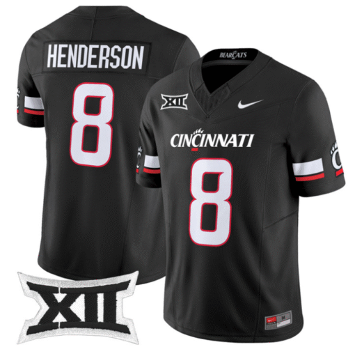 Xzavier Henderson Jersey #8 Cincinnati Bearcats 2025 Limited Stitched Football
