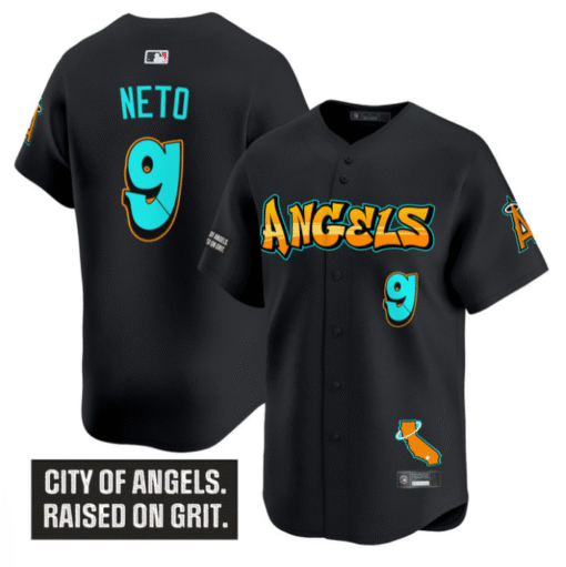 Zach Neto Jersey #9 Los Angeles Angels Graffiti Halo Drop Edition Stitched Baseball