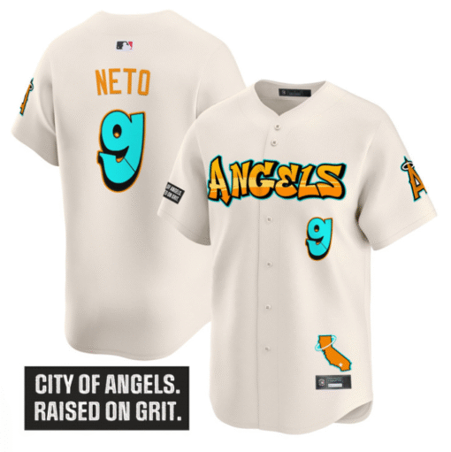 Zach Neto Jersey #9 Los Angeles Angels Graffiti Halo Drop Edition Stitched Baseball - Image 4