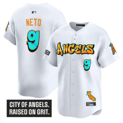 Zach Neto Jersey #9 Los Angeles Angels Graffiti Halo Drop Edition Stitched Baseball - Image 2