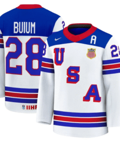 Alternative view of Zeev Buium Jersey #28 USA Hockey 2025 Premium Stitched Hockey
