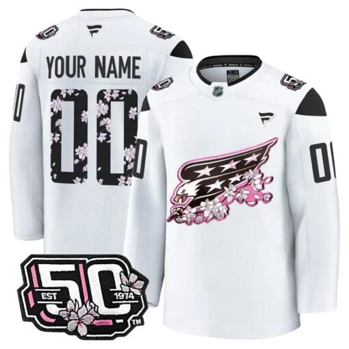 Men Washington Capitals 50th Anniversary Premium Custom Jersey - All Stitched - Image 2