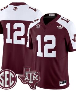 12th Man Jersey 12 Texas A M Aggies 2025 Vapor Limited V2 Stitched Maroon Alter