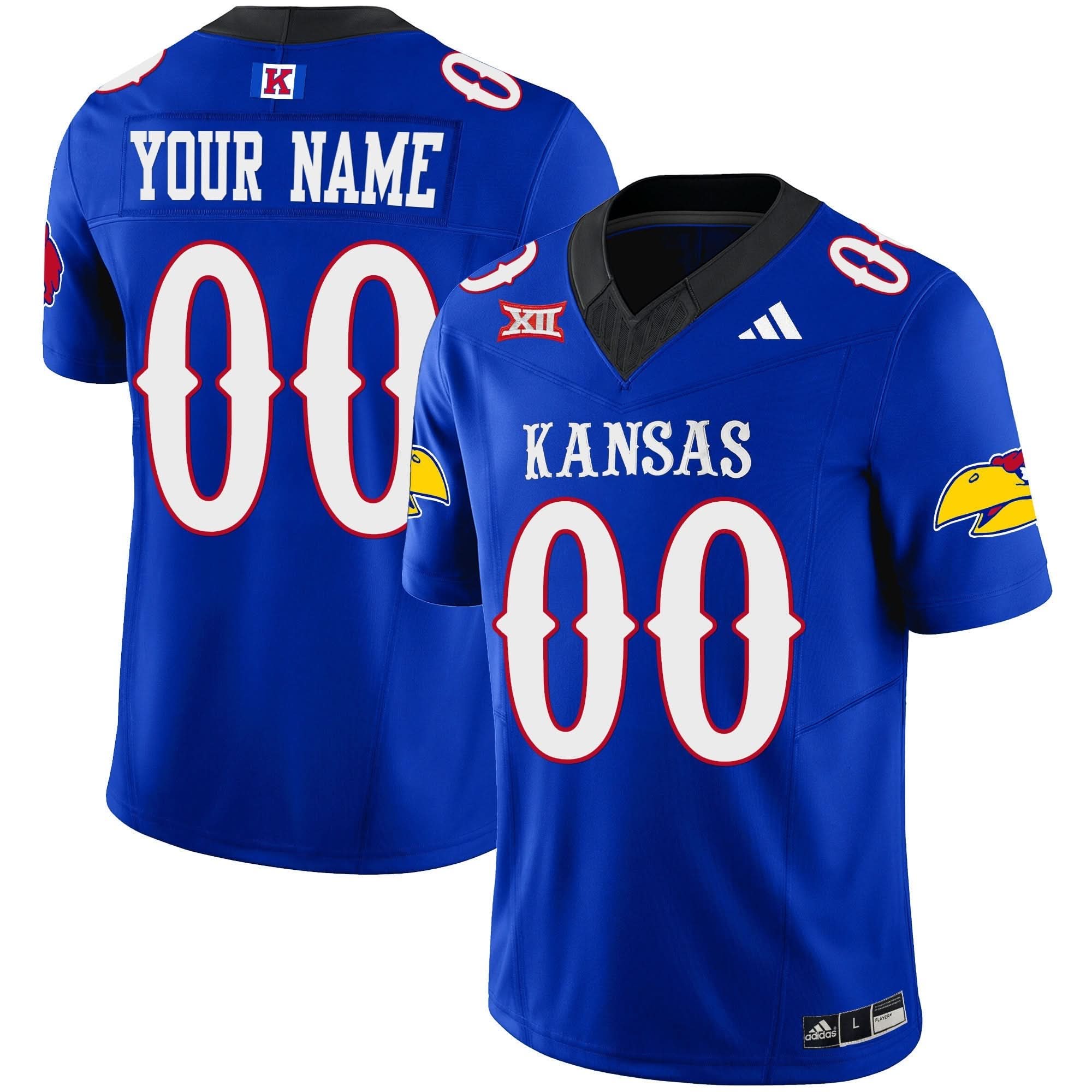 Custom Kansas Jayhawks Jersey Blackhawk Vapor Limited Stitched All Colors 2 Custom Kansas Jayhawks Jersey Blackhawk Vapor Limited Stitched All Colors - Image 2
