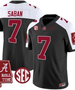 Nick Saban Alabama Crimson Tide #7 Champions Vapor Limited Jersey - All Stitched