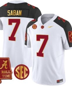 Nick Saban Alabama Crimson Tide #7 Champions Gold Trim Vapor Jersey - All Stitched 11 1705303106347
