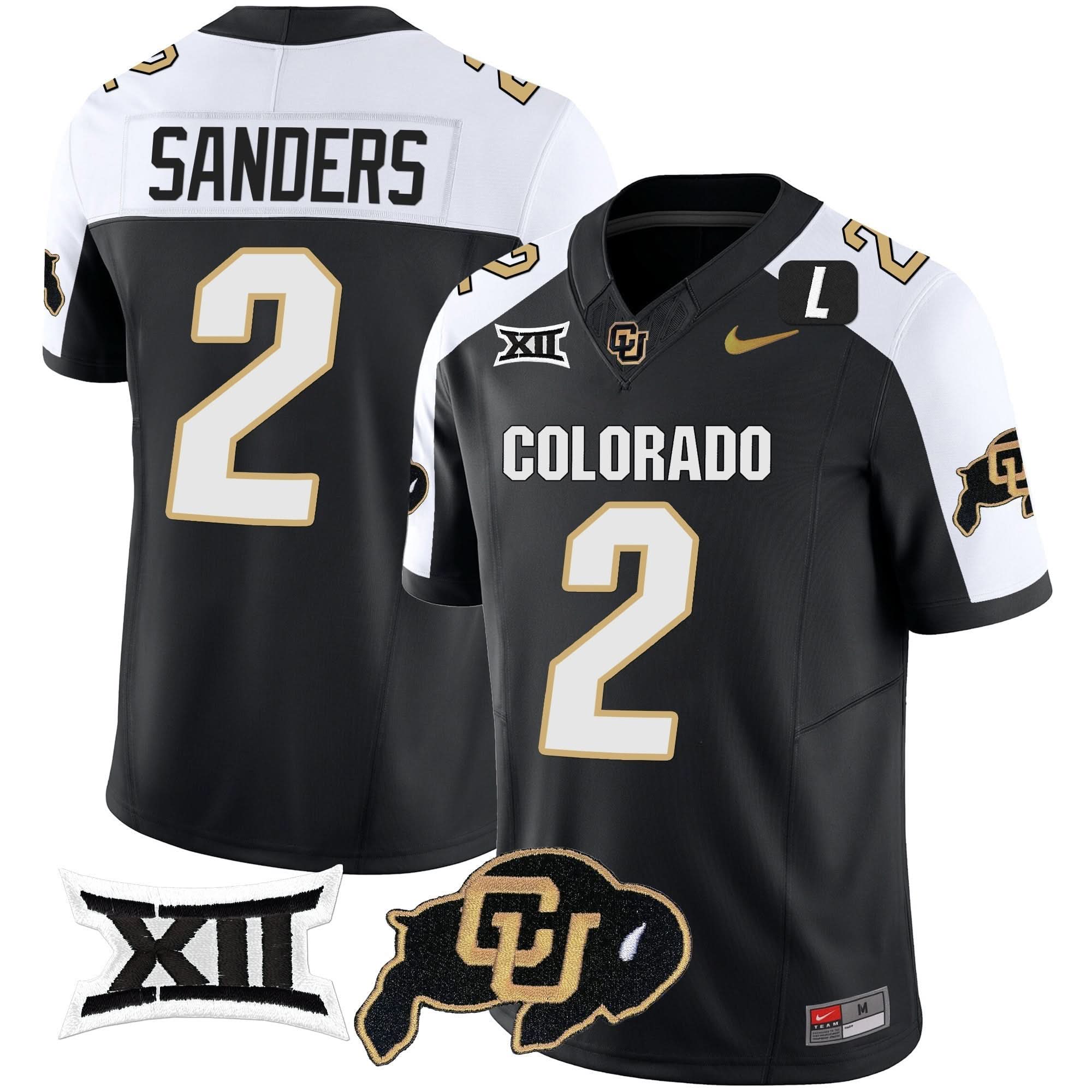 Colorado Buffaloes Vapor Limited Jersey V2 - Big 12 XII Patch - All Stitched 1 Colorado Buffaloes Vapor Limited Jersey V2 - Big 12 XII Patch - All Stitched