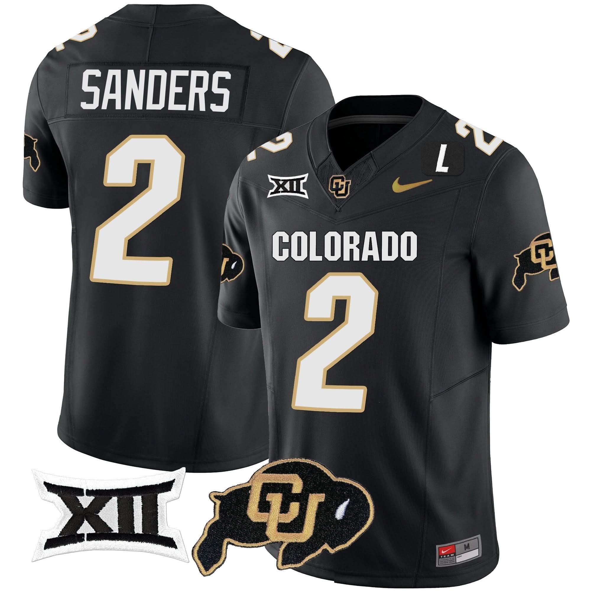 Colorado Buffaloes Vapor Limited Jersey V2 - Big 12 XII Patch - All Stitched 48 Colorado Buffaloes Vapor Limited Jersey V2 - Big 12 XII Patch - All Stitched - Image 48