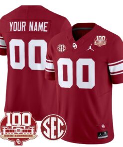 Custom Oklahoma Sooners Jersey 100th Anniversary Patch Vapor Limited Stitched