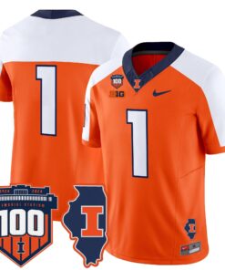 Illinois Fighting Illini 100th Memorial Stadium Patch Vapor Limited Jersey - All Stitched 95 17271656171e0fdfad8d
