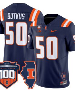 Illinois Fighting Illini 100th Memorial Stadium Patch Vapor Limited Jersey - All Stitched 53 1727165617fdb9189f16