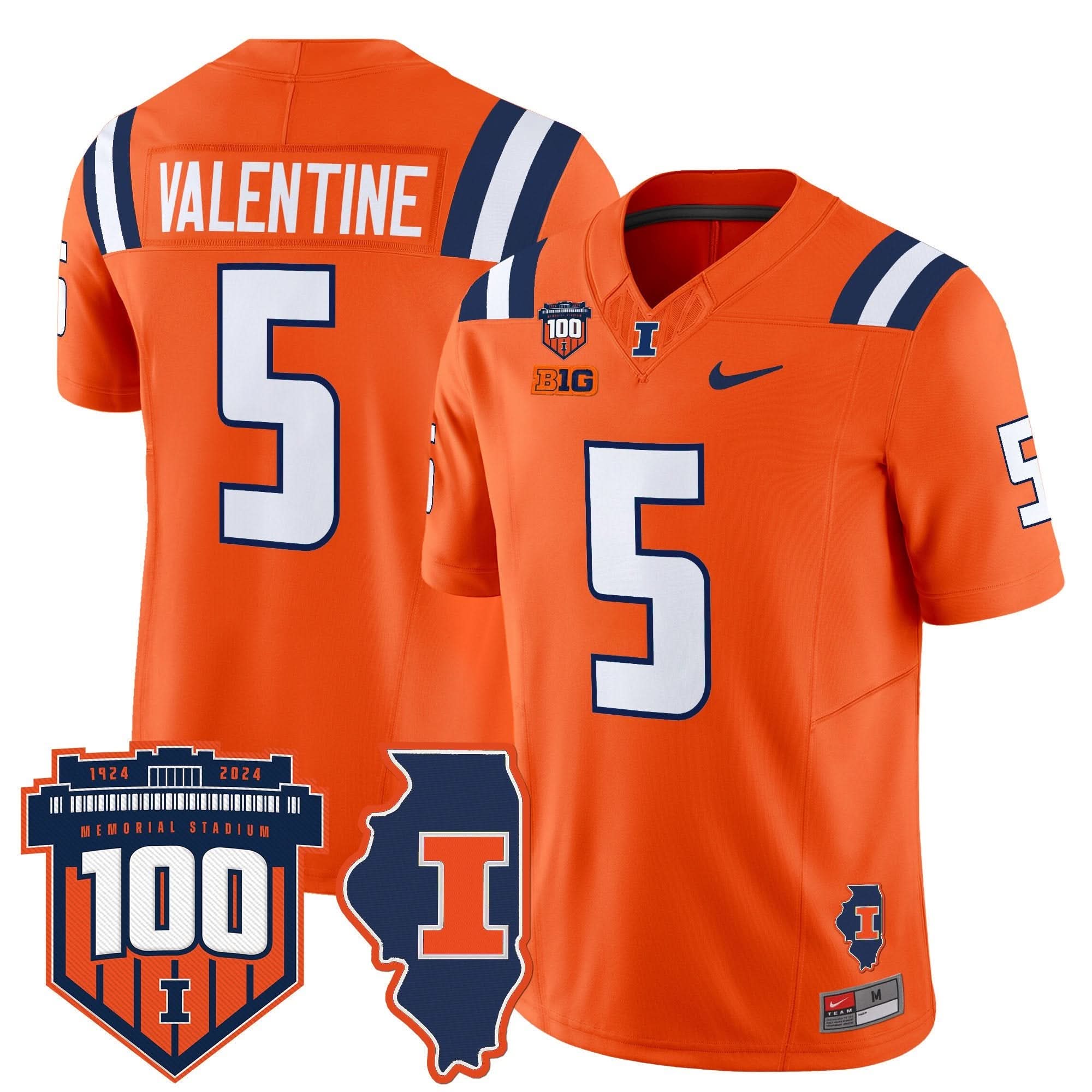 Illinois Fighting Illini 100th Memorial Stadium Patch Vapor Limited Jersey - All Stitched 19 Illinois Fighting Illini 100th Memorial Stadium Patch Vapor Limited Jersey - All Stitched - Image 19