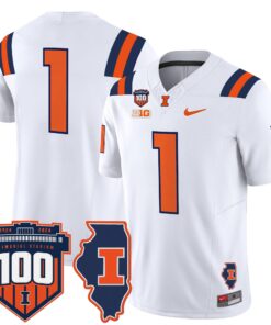 Illinois Fighting Illini 100th Memorial Stadium Patch Vapor Limited Jersey - All Stitched 79 1727165619cd8c53d535