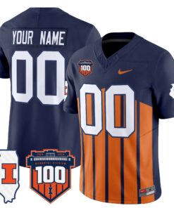 Custom Illinois Fighting Illini Jersey 100th Memorial Stadium Patch Vapor Limited - All Stitched