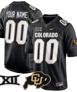 Alternative view of Custom Colorado Buffaloes Jersey Big 12 XII Patch Game V2 - All Stitched Colors
