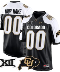 Custom Colorado Buffaloes Jersey Big 12 XII Patch Game V2 - All Stitched Colors