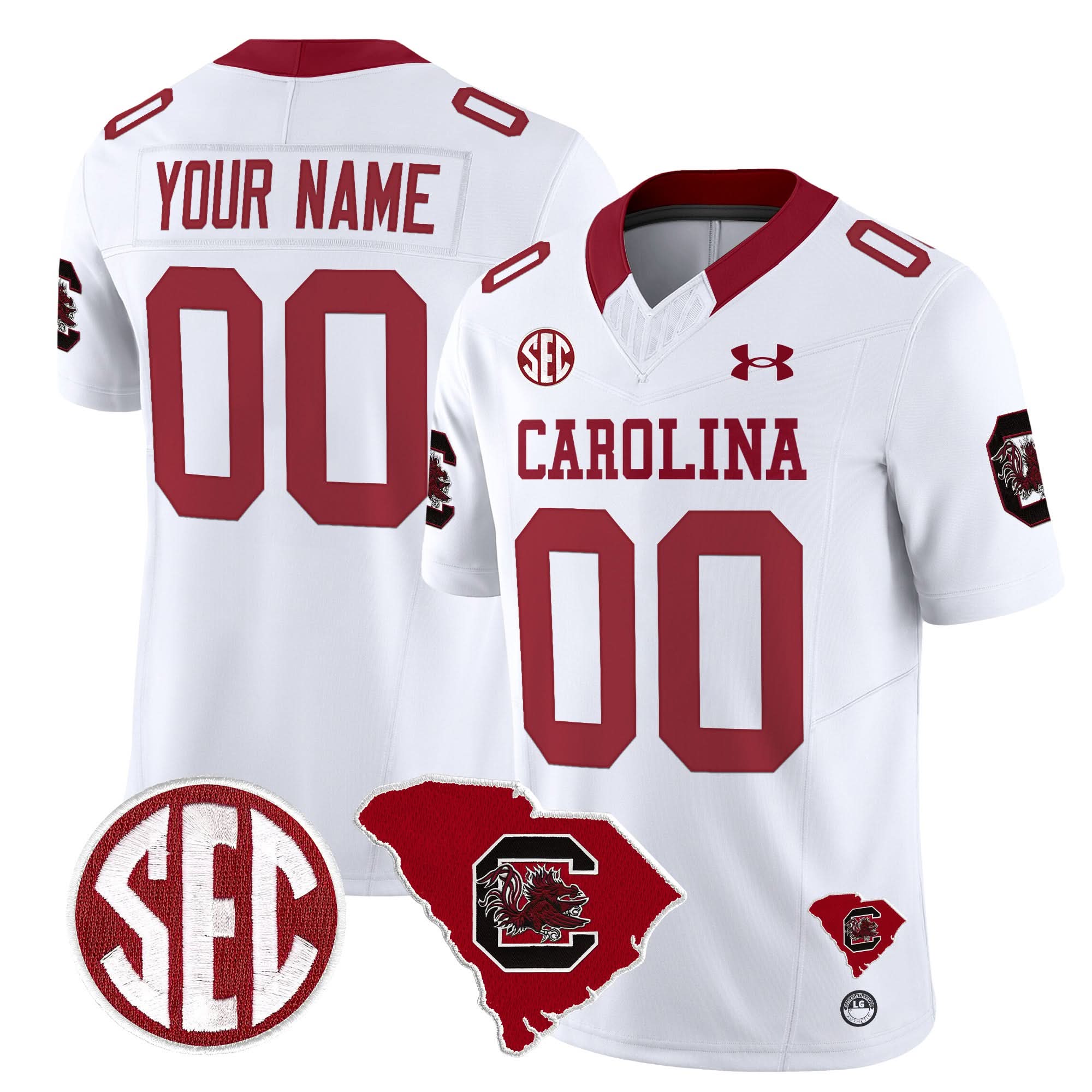 Custom South Carolina Gamecocks Jersey 1980 Throwback Home Patch Vapor Limited Stitched 3 Custom South Carolina Gamecocks Jersey 1980 Throwback Home Patch Vapor Limited Stitched - Image 3