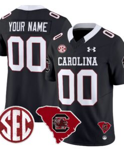 Alternative view of Custom South Carolina Gamecocks Jersey 1980 Throwback Home Patch Vapor Limited Stitched