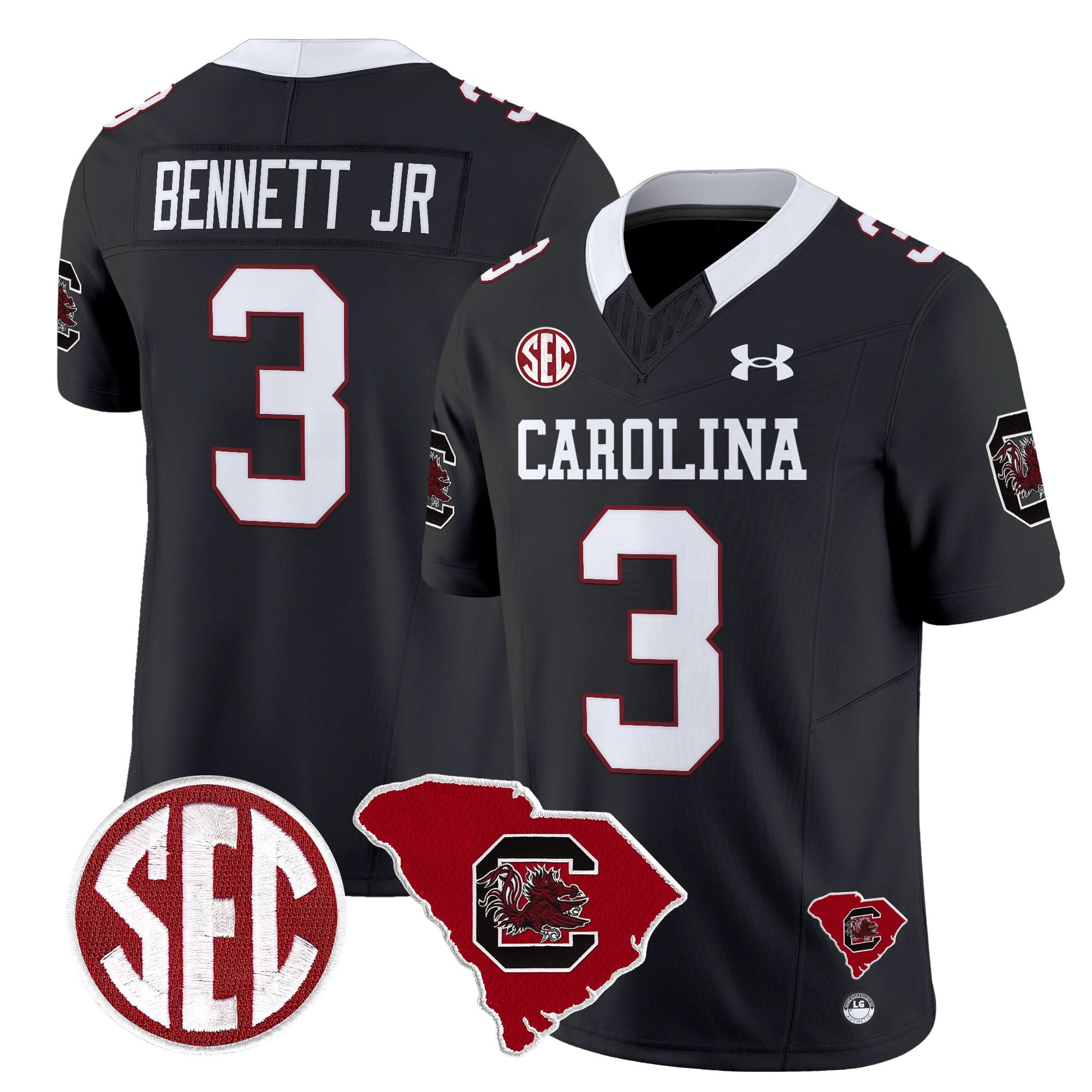 South Carolina Gamecocks 1980 Throwback Home Patch Vapor Limited Jersey - All Stitched 4 South Carolina Gamecocks 1980 Throwback Home Patch Vapor Limited Jersey - All Stitched - Image 4