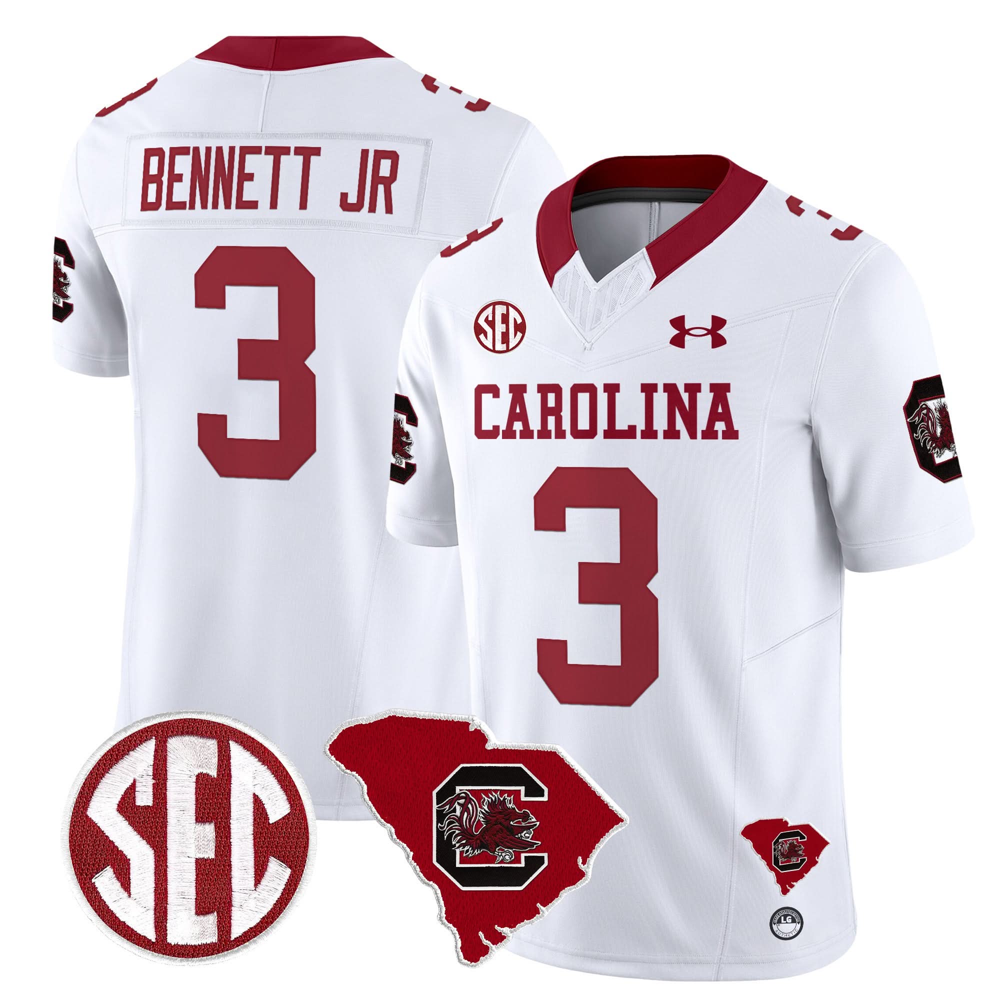 South Carolina Gamecocks 1980 Throwback Home Patch Vapor Limited Jersey - All Stitched 13 South Carolina Gamecocks 1980 Throwback Home Patch Vapor Limited Jersey - All Stitched - Image 13