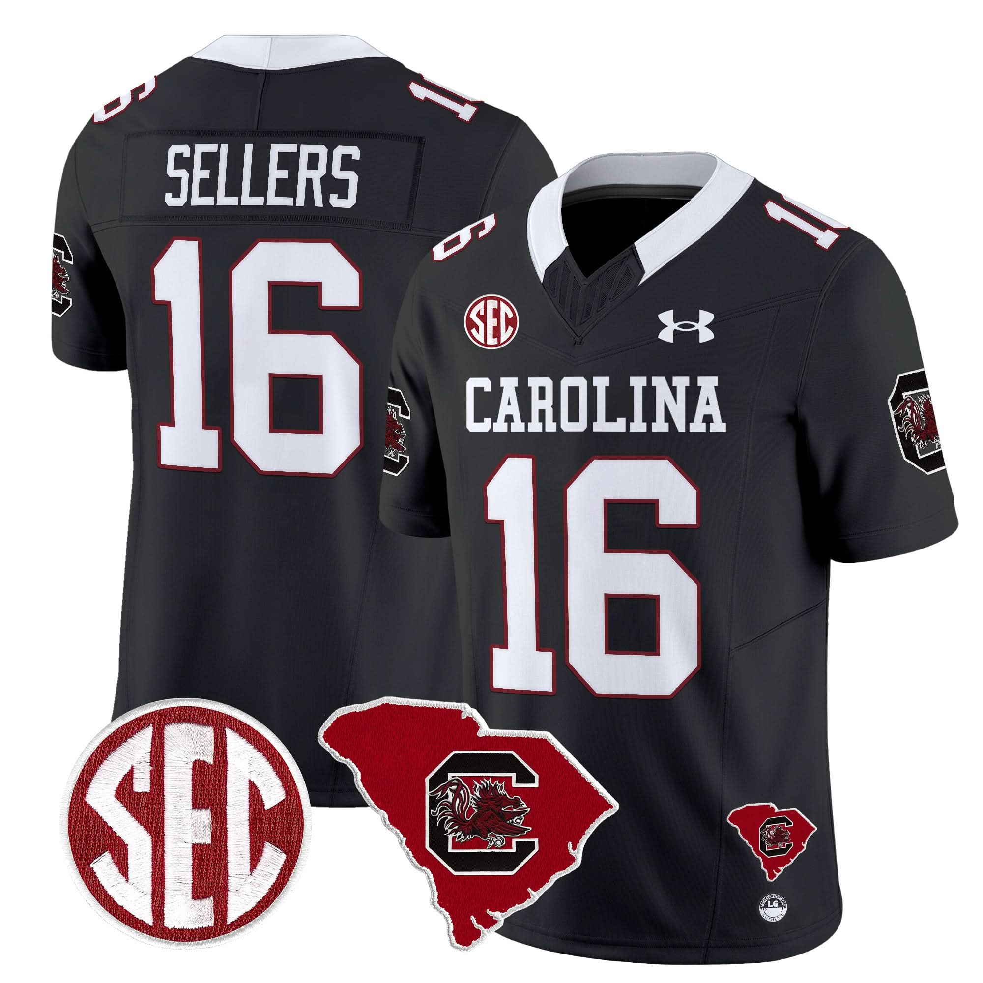 South Carolina Gamecocks 1980 Throwback Home Patch Vapor Limited Jersey - All Stitched 2 South Carolina Gamecocks 1980 Throwback Home Patch Vapor Limited Jersey - All Stitched - Image 2
