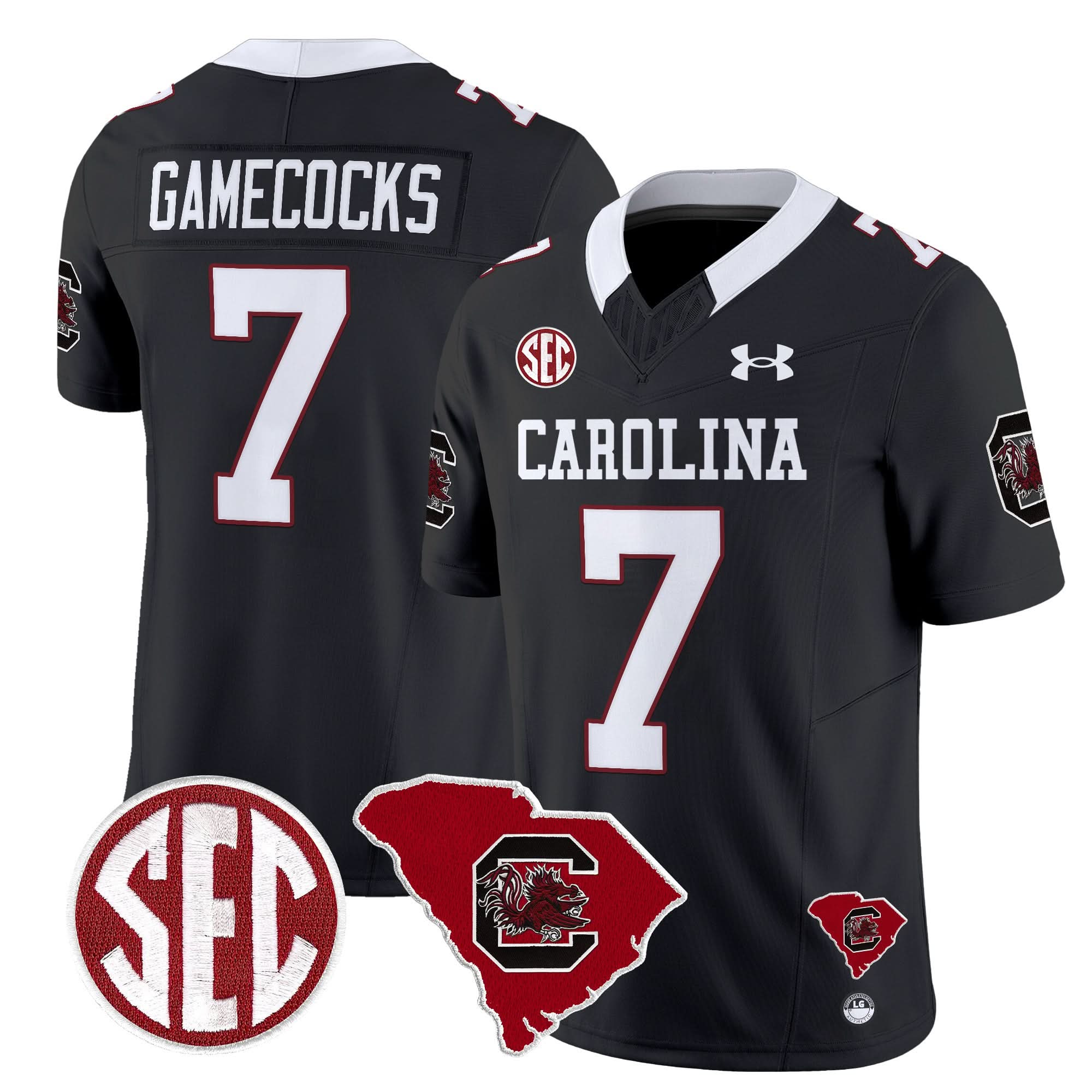 South Carolina Gamecocks 1980 Throwback Home Patch Vapor Limited Jersey - All Stitched 6 South Carolina Gamecocks 1980 Throwback Home Patch Vapor Limited Jersey - All Stitched - Image 6