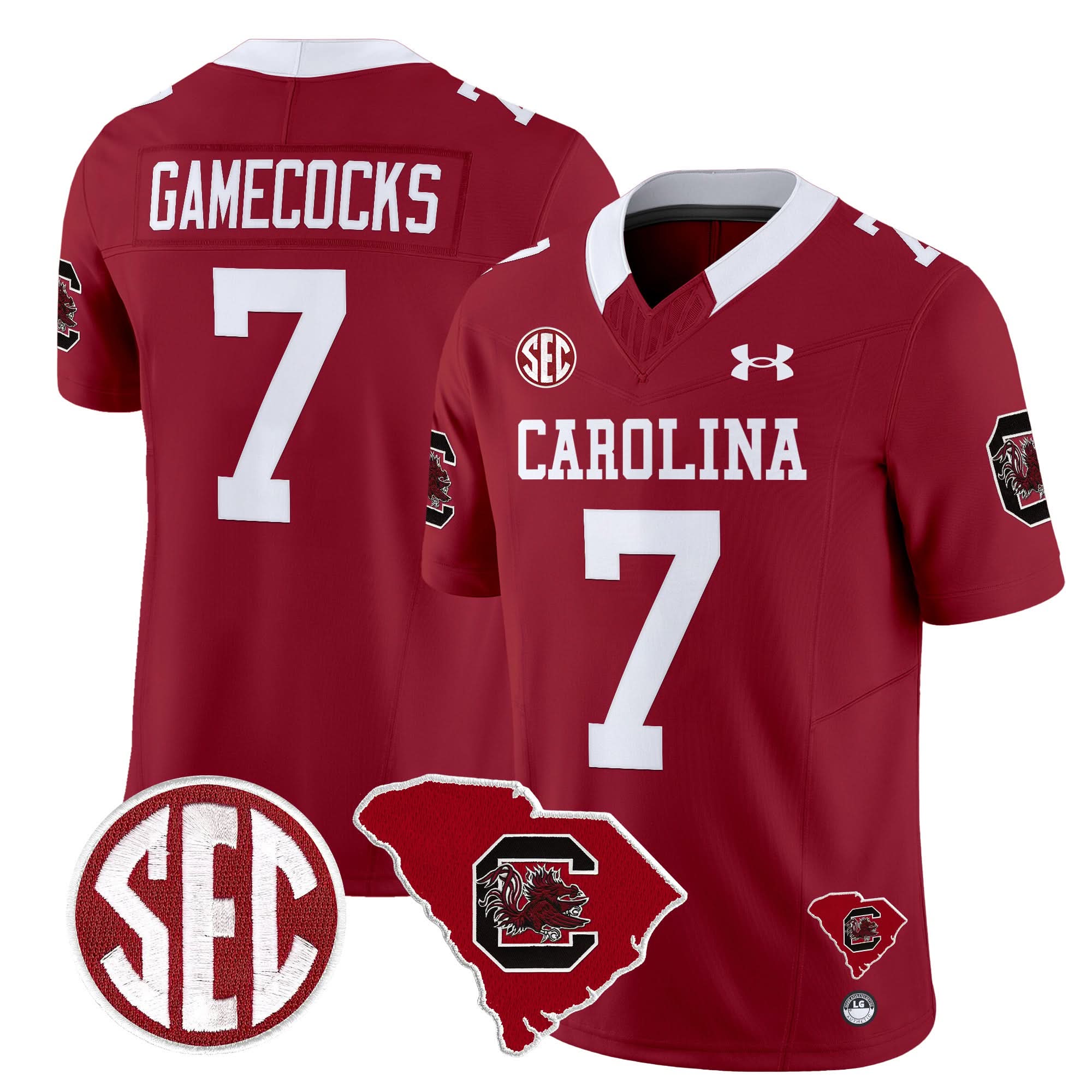 South Carolina Gamecocks 1980 Throwback Home Patch Vapor Limited Jersey - All Stitched 37 South Carolina Gamecocks 1980 Throwback Home Patch Vapor Limited Jersey - All Stitched - Image 37