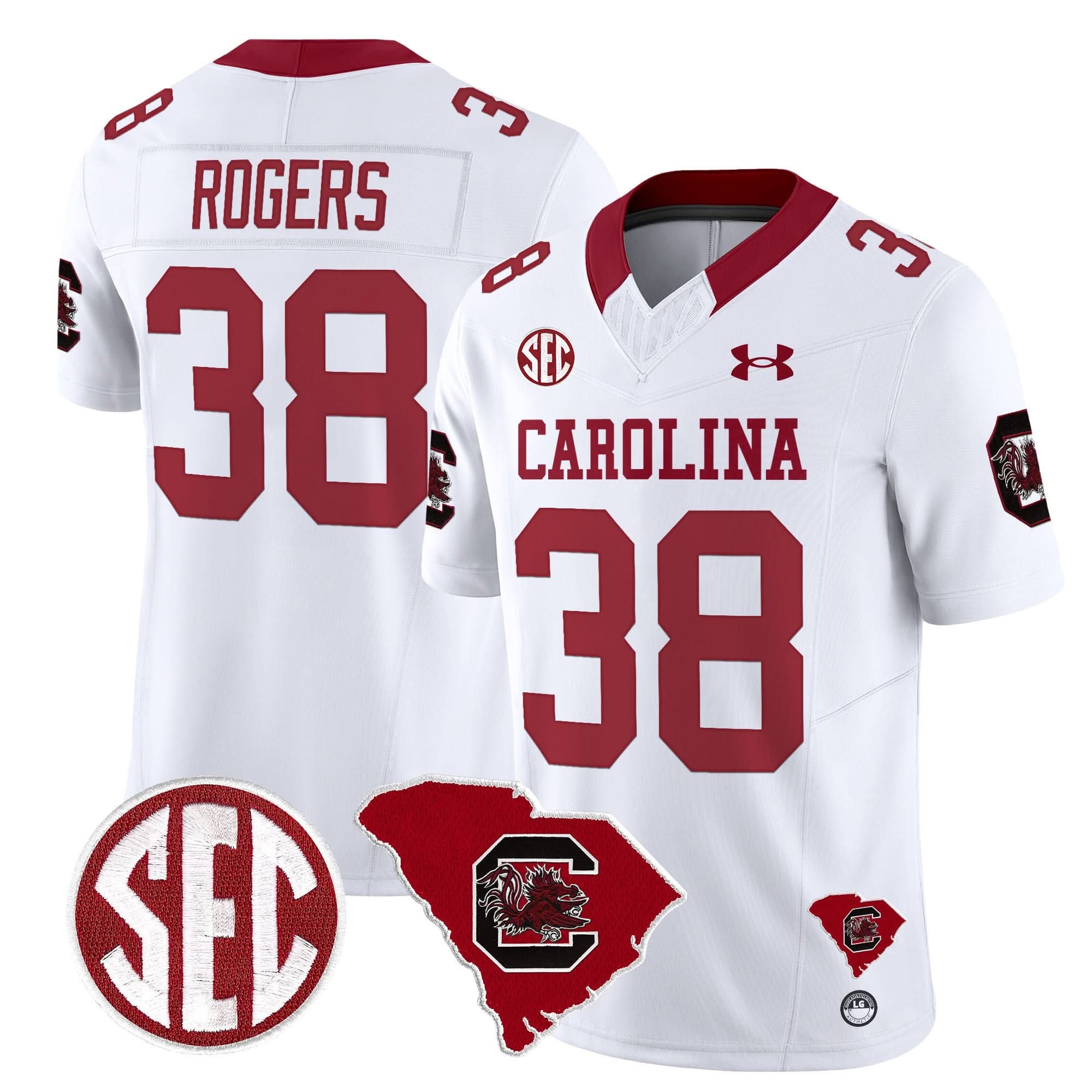 South Carolina Gamecocks 1980 Throwback Home Patch Vapor Limited Jersey - All Stitched 9 South Carolina Gamecocks 1980 Throwback Home Patch Vapor Limited Jersey - All Stitched - Image 9