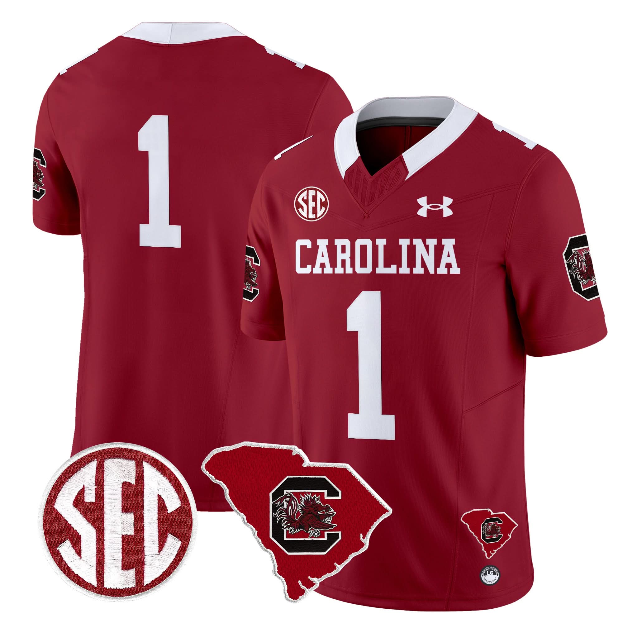 South Carolina Gamecocks 1980 Throwback Home Patch Vapor Limited Jersey - All Stitched 39 South Carolina Gamecocks 1980 Throwback Home Patch Vapor Limited Jersey - All Stitched - Image 39