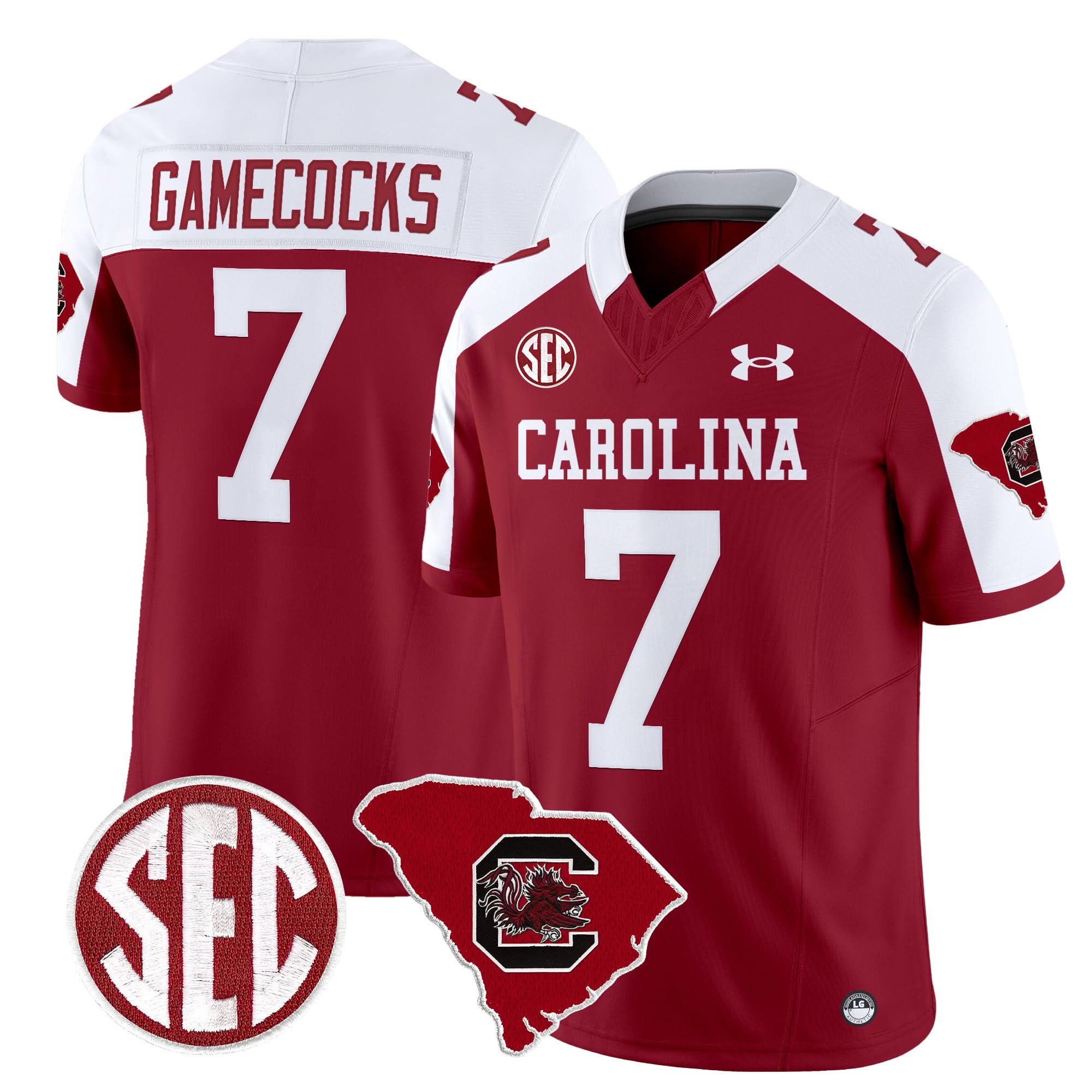 South Carolina Gamecocks 1980 Throwback Home Patch Vapor Limited Jersey - All Stitched 24 South Carolina Gamecocks 1980 Throwback Home Patch Vapor Limited Jersey - All Stitched - Image 24