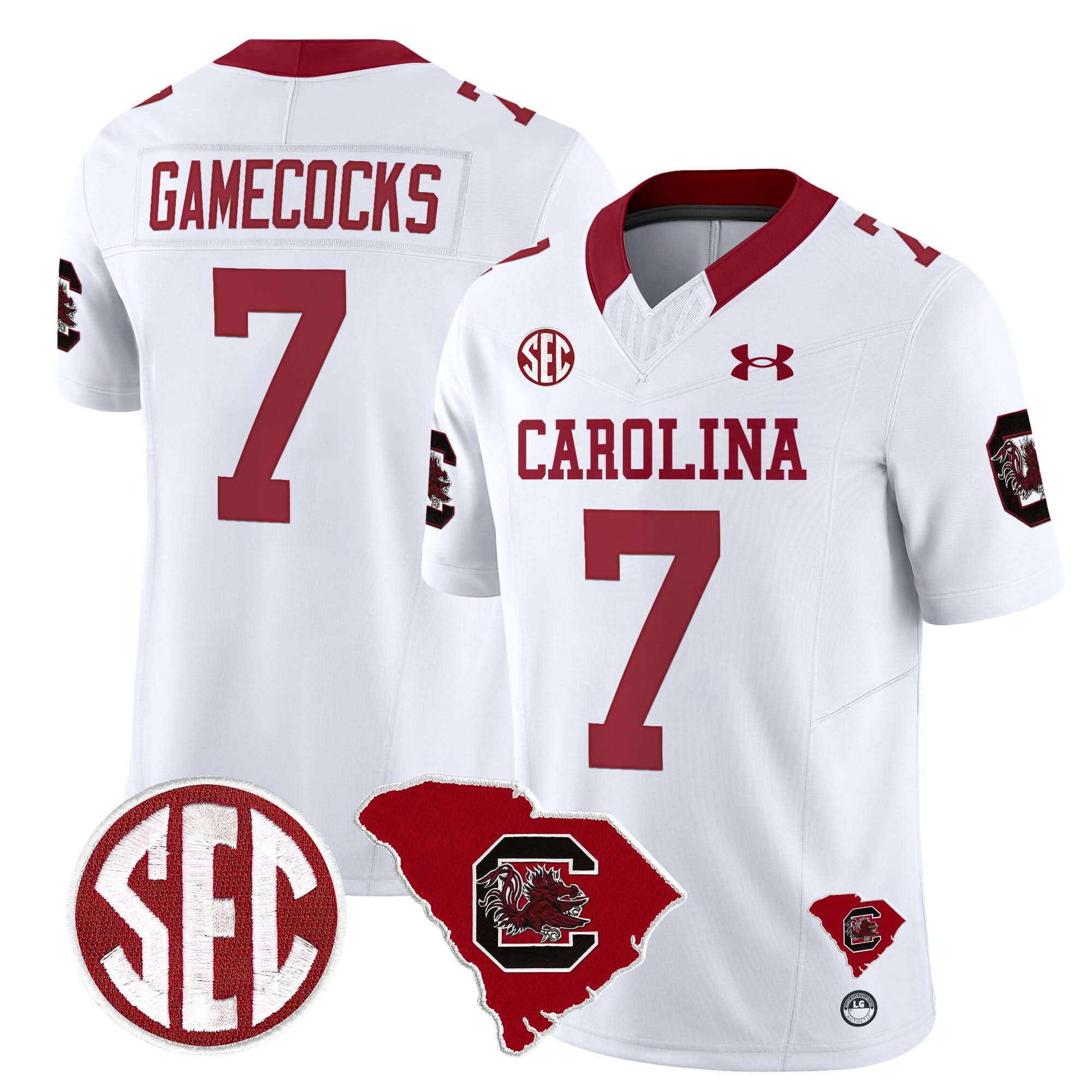 South Carolina Gamecocks 1980 Throwback Home Patch Vapor Limited Jersey - All Stitched 15 South Carolina Gamecocks 1980 Throwback Home Patch Vapor Limited Jersey - All Stitched - Image 15