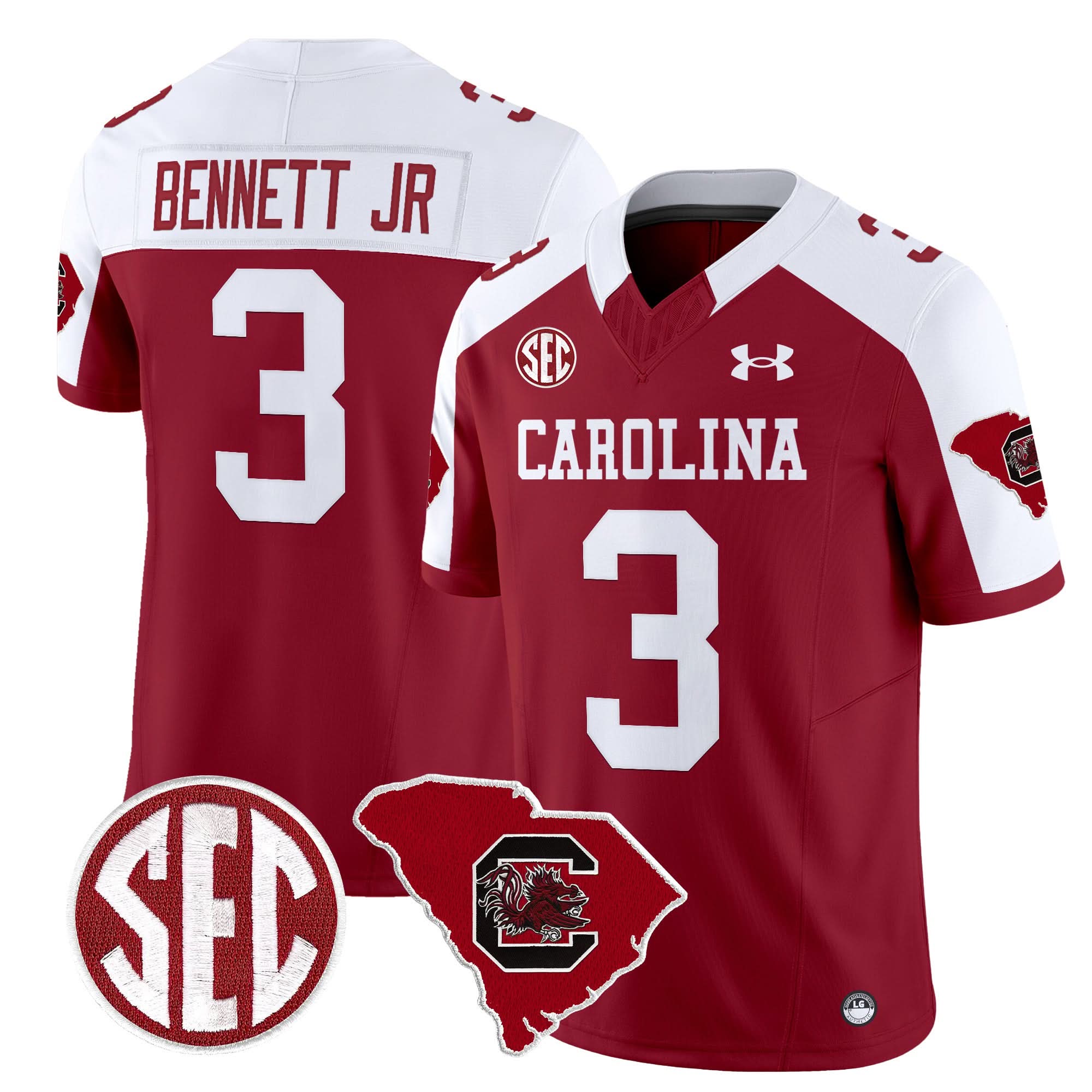 South Carolina Gamecocks 1980 Throwback Home Patch Vapor Limited Jersey - All Stitched 21 South Carolina Gamecocks 1980 Throwback Home Patch Vapor Limited Jersey - All Stitched - Image 21