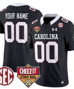 Alternative view of Custom South Carolina Gamecocks Jersey 1980 Throwback Cheez-It Citrus Bowl Patch Stitched All Colors