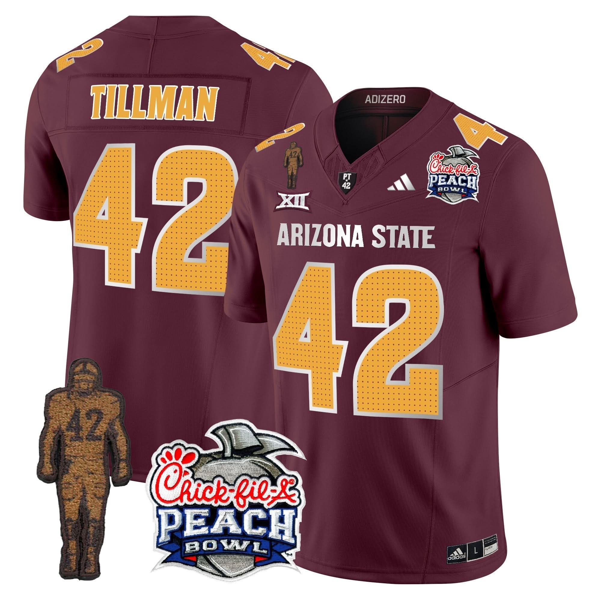 Sun Devils Pat Tillman & Peach Bowl Patch Vapor Limited Jersey V2 - All Stitched 27 Sun Devils Pat Tillman & Peach Bowl Patch Vapor Limited Jersey V2 - All Stitched - Image 27