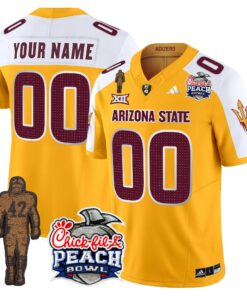 Alternative view of Custom Sun Devils Jersey Pat Tillman & Peach Bowl Patch Vapor Limited V2 - All Stitched