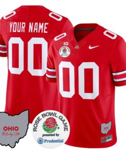 Alternative view of Custom Ohio State Buckeyes Jersey Rose Bowl Vapor Limited V2 Stitched All Colors