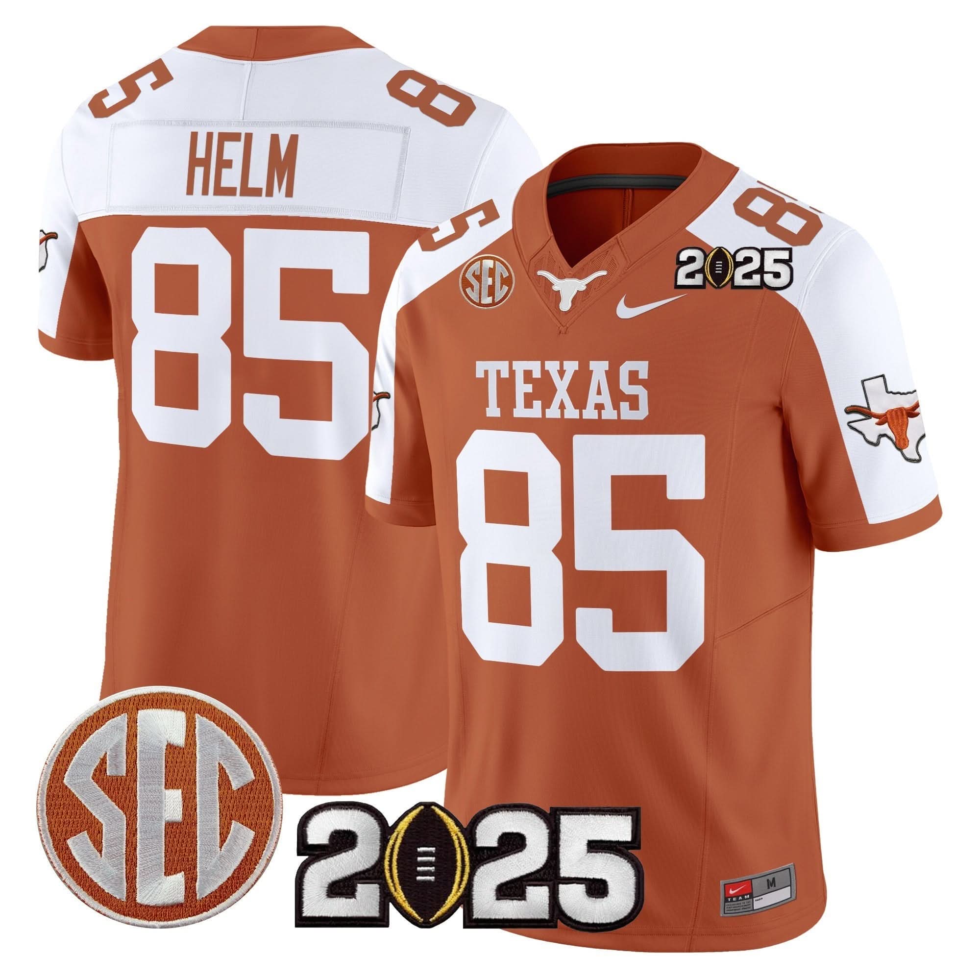 Texas Longhorns 2025 CFP Final Patch Vapor Limited Jersey - All Stitched 6 Texas Longhorns 2025 CFP Final Patch Vapor Limited Jersey - All Stitched - Image 6