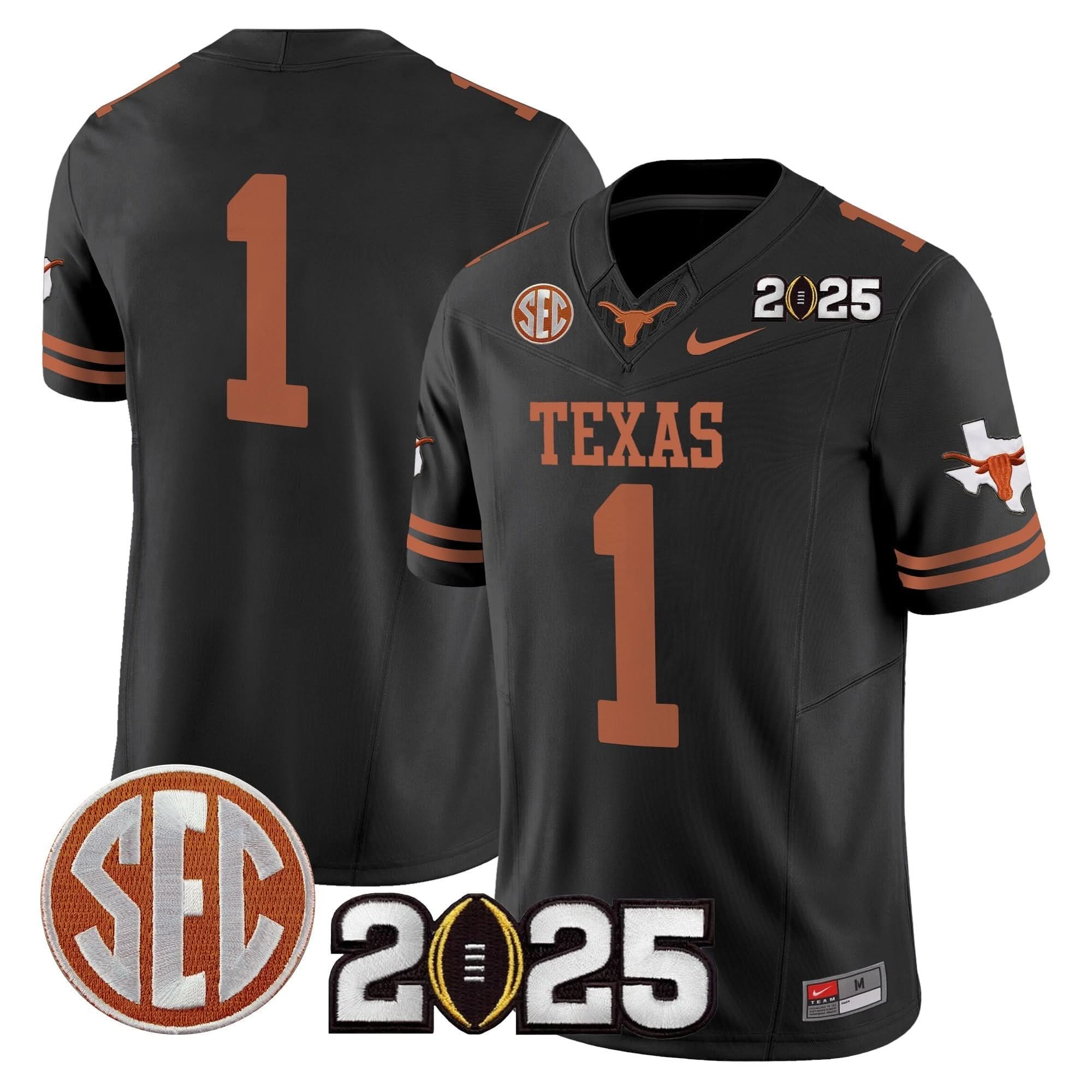 Texas Longhorns 2025 CFP Final Patch Vapor Limited Jersey - All Stitched 20 Texas Longhorns 2025 CFP Final Patch Vapor Limited Jersey - All Stitched - Image 20