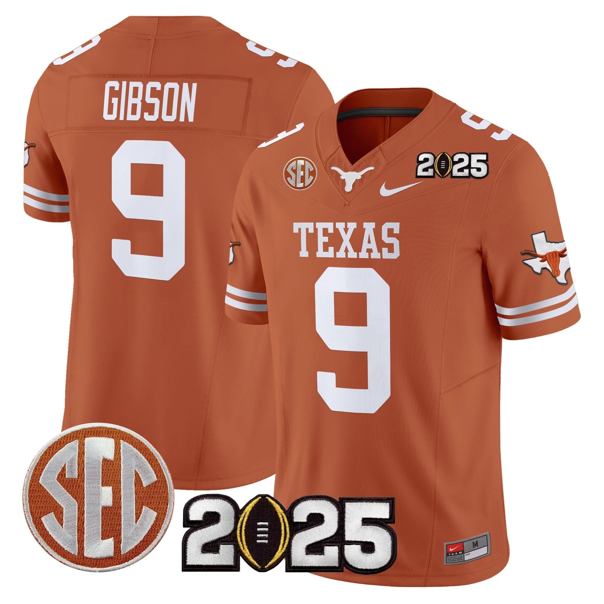 Texas Longhorns 2025 CFP Final Patch Vapor Limited Jersey - All Stitched 25 Texas Longhorns 2025 CFP Final Patch Vapor Limited Jersey - All Stitched - Image 25