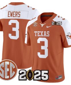 Alternative view of Texas Longhorns 2025 CFP Final Patch Vapor Limited Jersey - All Stitched