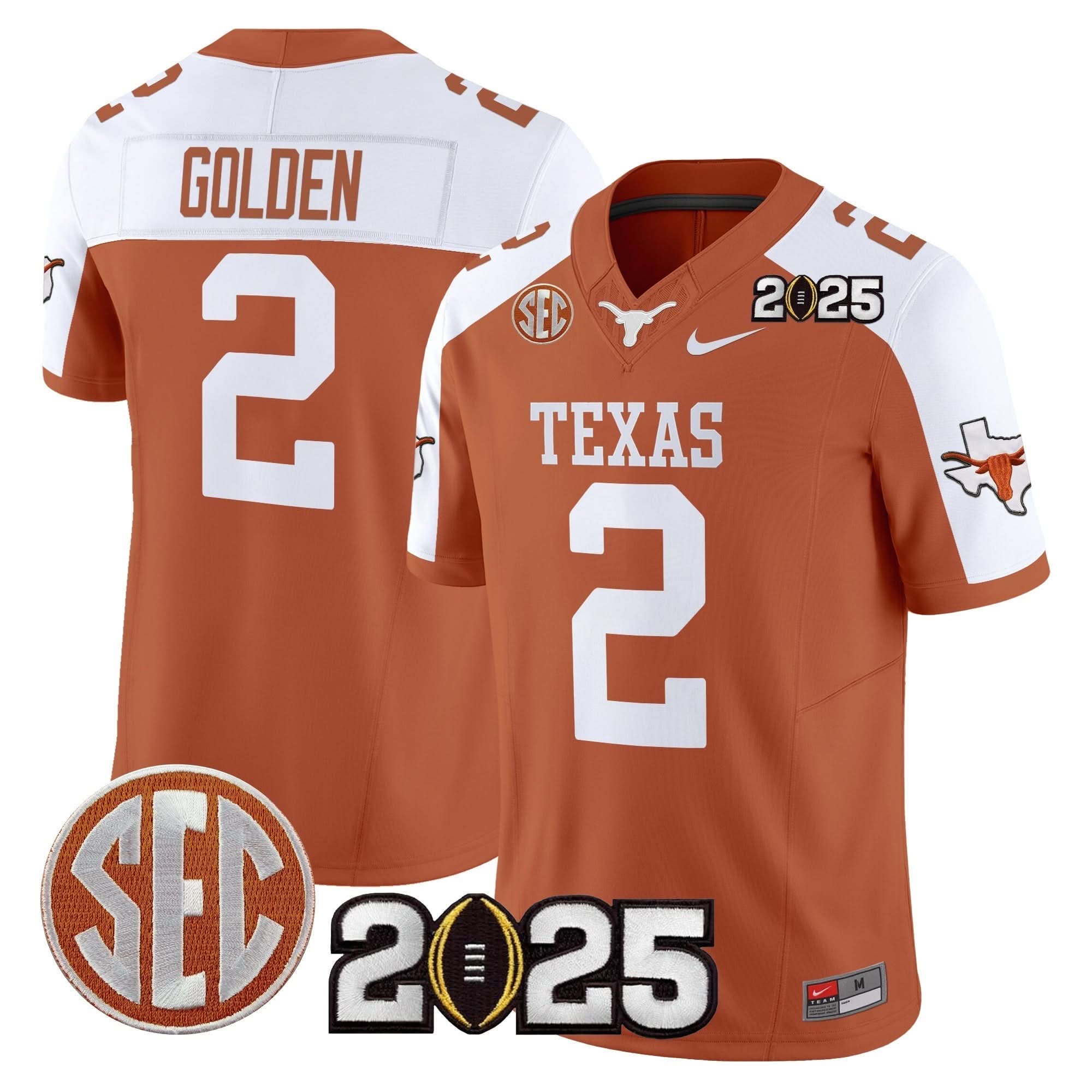 Texas Longhorns 2025 CFP Final Patch Vapor Limited Jersey - All Stitched 9 Texas Longhorns 2025 CFP Final Patch Vapor Limited Jersey - All Stitched - Image 9