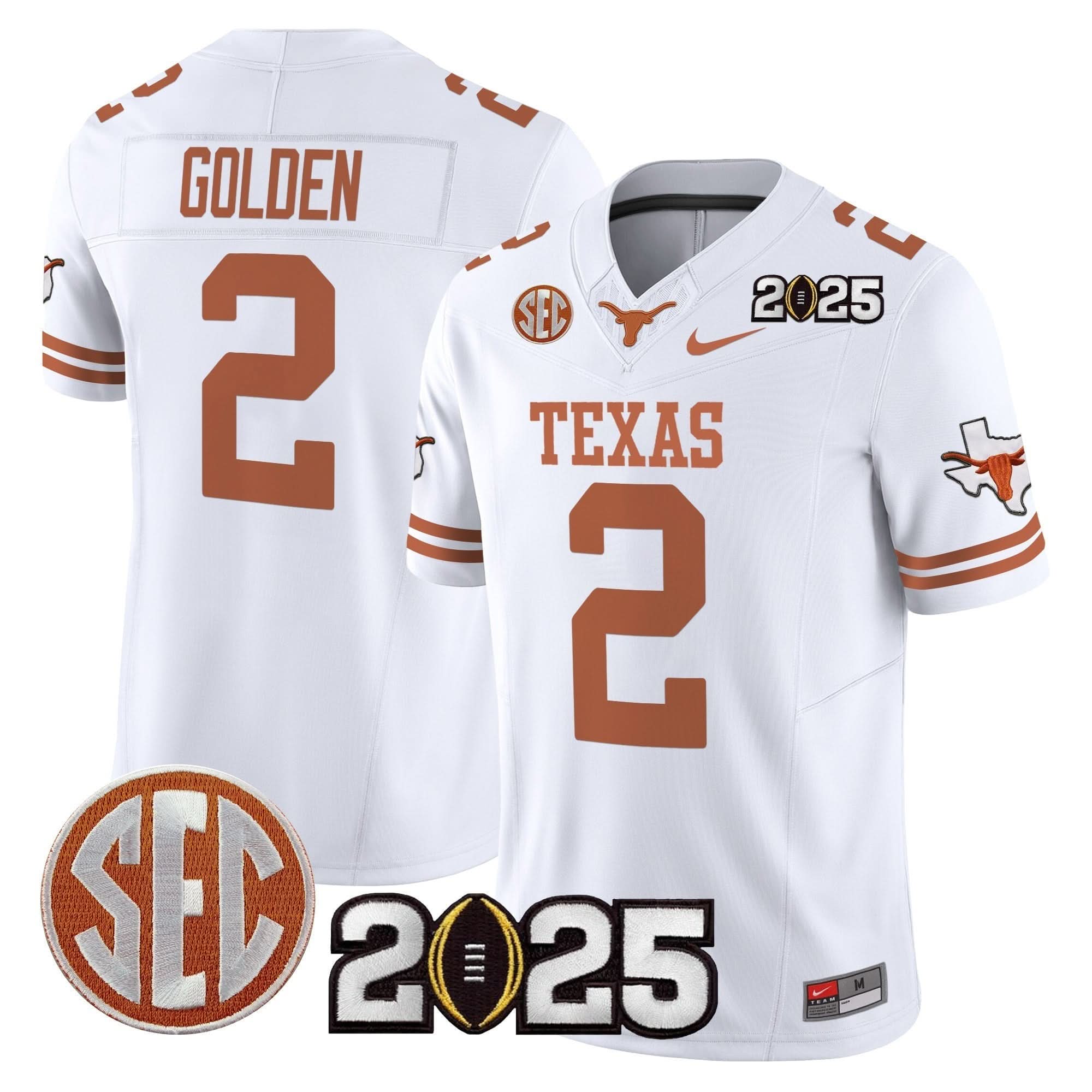Texas Longhorns 2025 CFP Final Patch Vapor Limited Jersey - All Stitched 39 Texas Longhorns 2025 CFP Final Patch Vapor Limited Jersey - All Stitched - Image 39