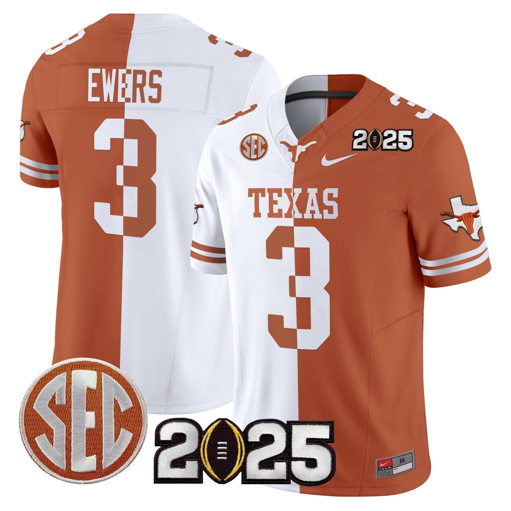 Texas Longhorns 2025 CFP Final Patch Vapor Limited Jersey - All Stitched 41 Texas Longhorns 2025 CFP Final Patch Vapor Limited Jersey - All Stitched - Image 41