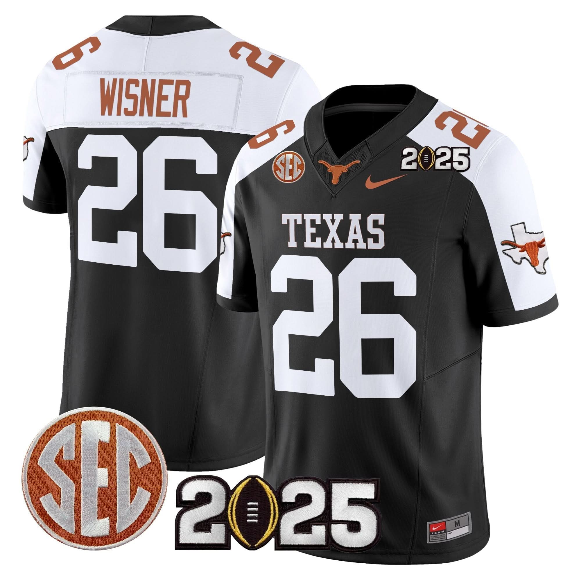 Texas Longhorns 2025 CFP Final Patch Vapor Limited Jersey - All Stitched 52 Texas Longhorns 2025 CFP Final Patch Vapor Limited Jersey - All Stitched - Image 52