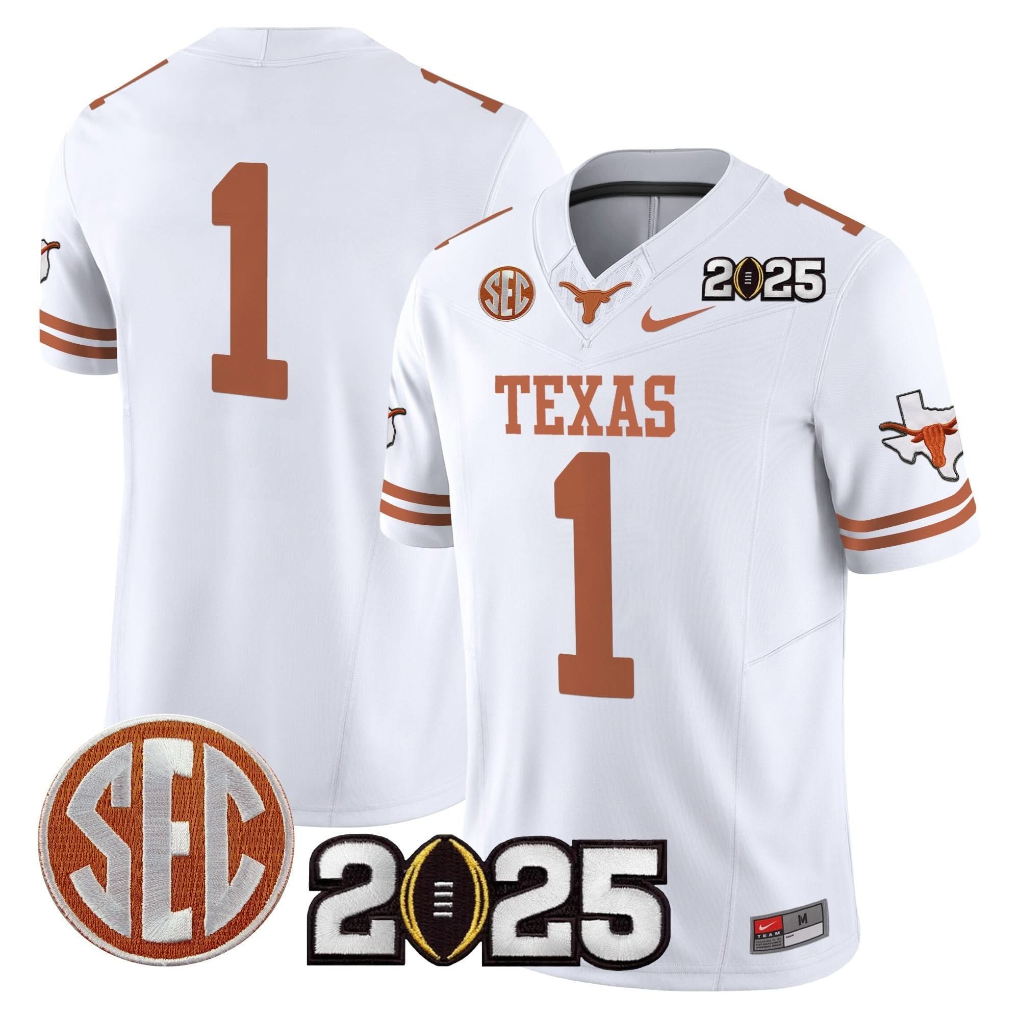 Texas Longhorns 2025 CFP Final Patch Vapor Limited Jersey - All Stitched 40 Texas Longhorns 2025 CFP Final Patch Vapor Limited Jersey - All Stitched - Image 40