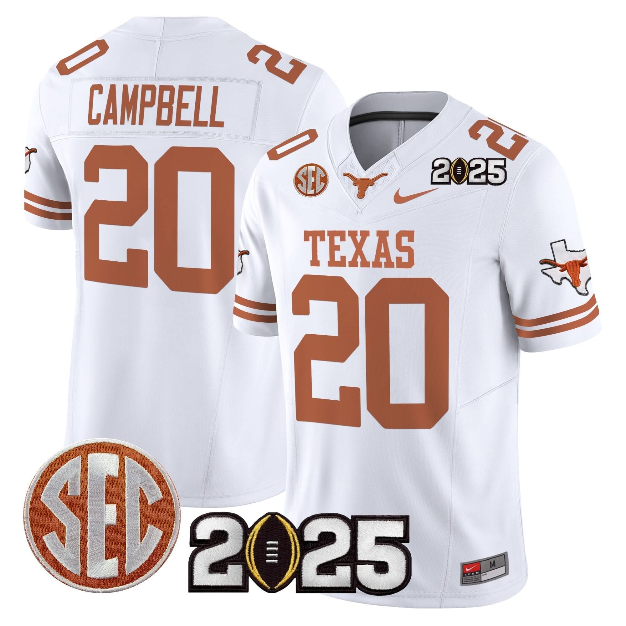 Texas Longhorns 2025 CFP Final Patch Vapor Limited Jersey - All Stitched 37 Texas Longhorns 2025 CFP Final Patch Vapor Limited Jersey - All Stitched - Image 37